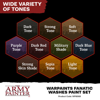 The Army Painter Warpaints Fanatic: Washes Paint Set WP8068P