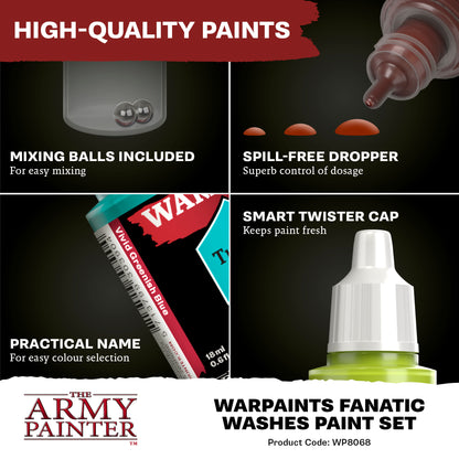 The Army Painter Warpaints Fanatic: Washes Paint Set WP8068P