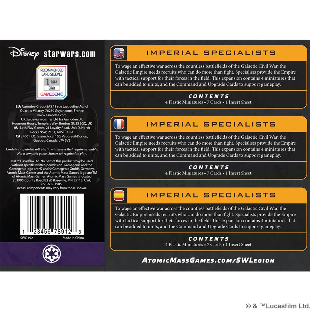 Star Wars Legion Imperial Specialists