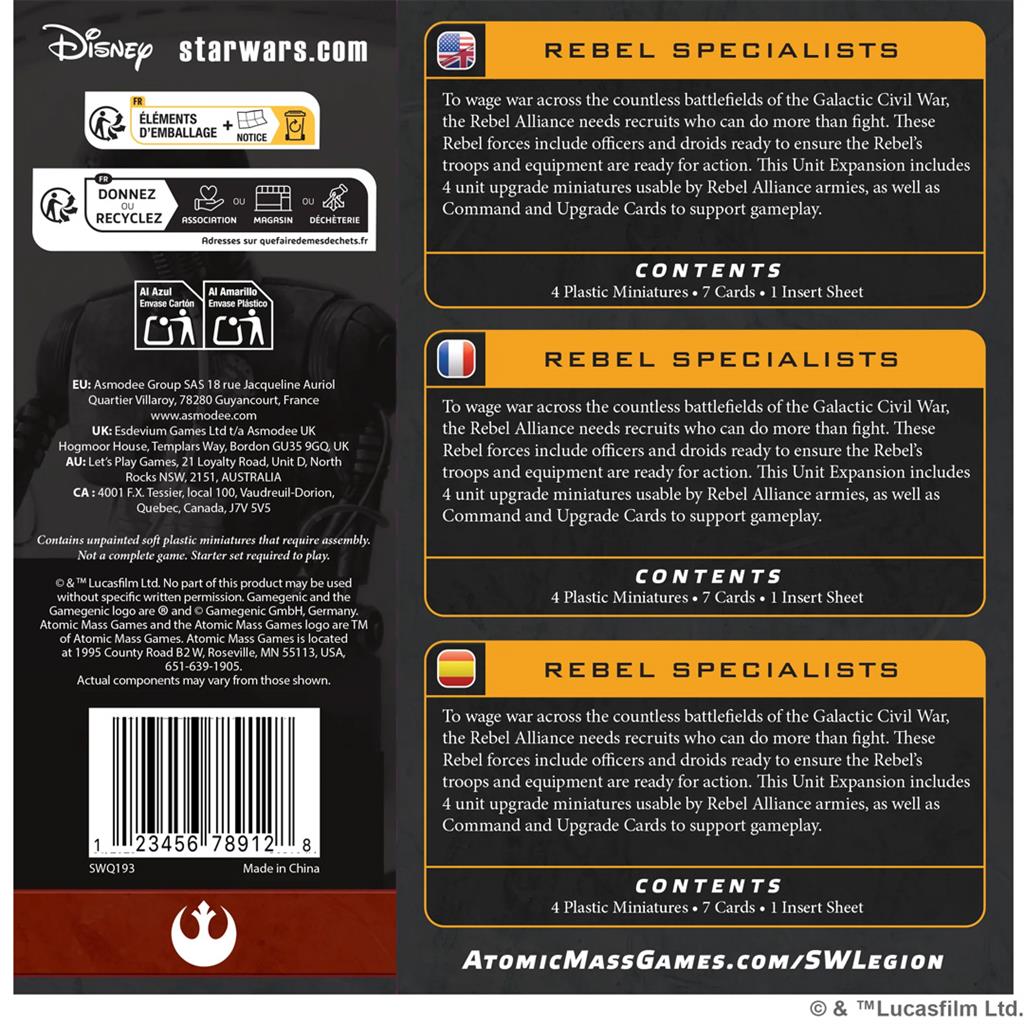 Star Wars Legion Rebel Specialists